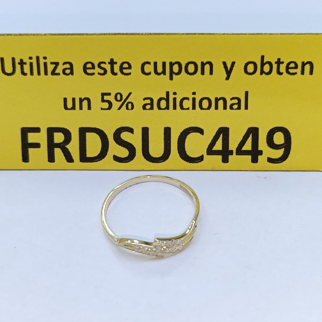 ANILLOS CON CIRCONIAS 14K TALLA 7 0.8 GR (NUEVO)