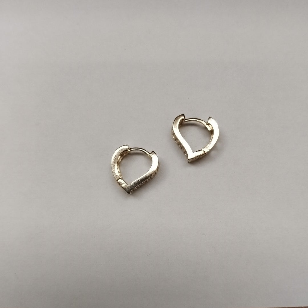 ARETES ARRACADAS CORAZON C CIRCONIAS 14K 2.1 GR (NUEVO)