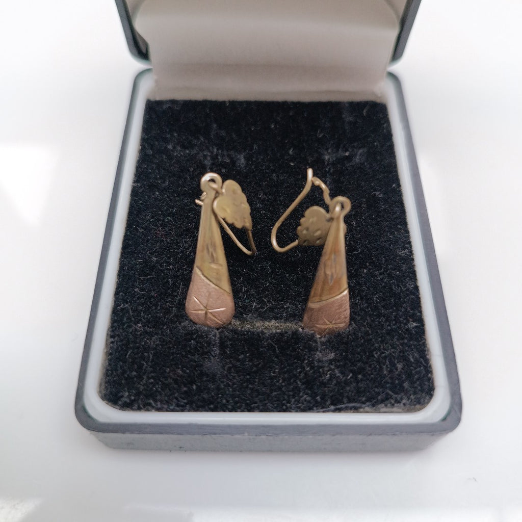 ARETES PAR ORO COMBINADO 10 K 1,20 GRMS (SEMINUEVO)
