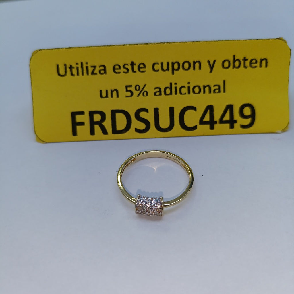 ANILLO ANILLITO C CIRCONIAS 14K 7 TALLA 1.5 GR (NUEVO)