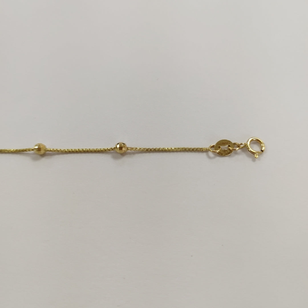 PULSERA ESPECIAL CON BOLITAS 14K 18 CM 1.4 GR (NUEVO)