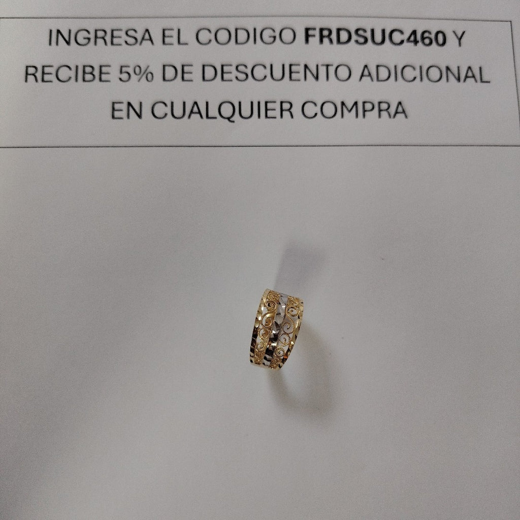 ANILLOS TIPO FILIGRANA COMBINADO 14K TALLA 8 2.7 GR (NUEVO)