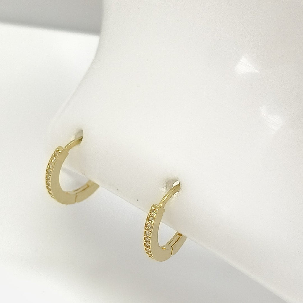 ARETES ARRACADAS CON CIRCONIAS 14K 1.2 GR (NUEVO)