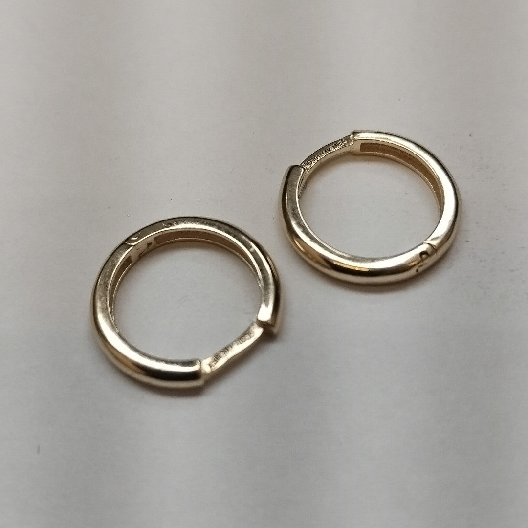 ARETES ARRACADAS LISAS 14K 1.6 GR (NUEVO)