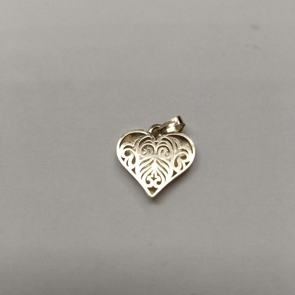 DIJE TEJIDO CORAZON LABRADO COMBINADO 14K 1.2 GR (NUEVO)