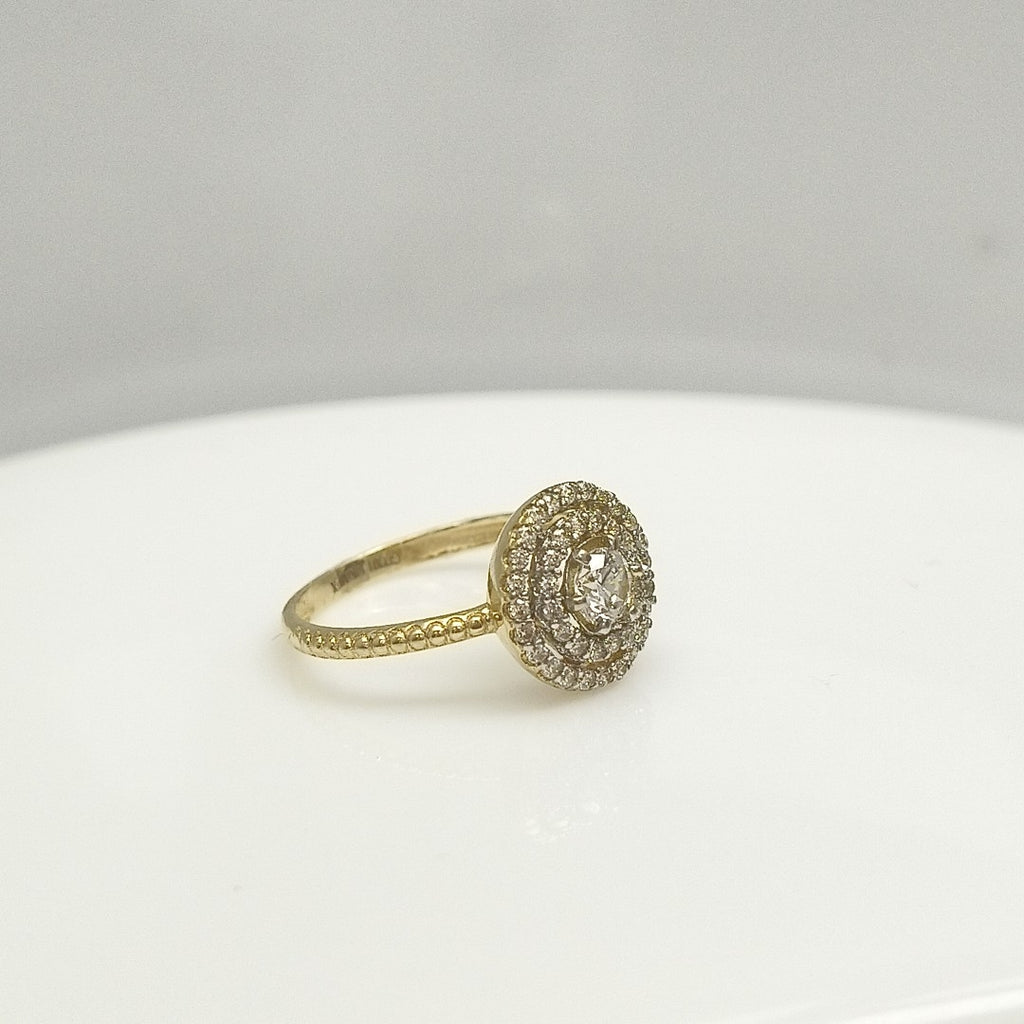 ANILLO ANILLITO C CIRCONIAS 14K 7 TALLA 1.8 GR (NUEVO)