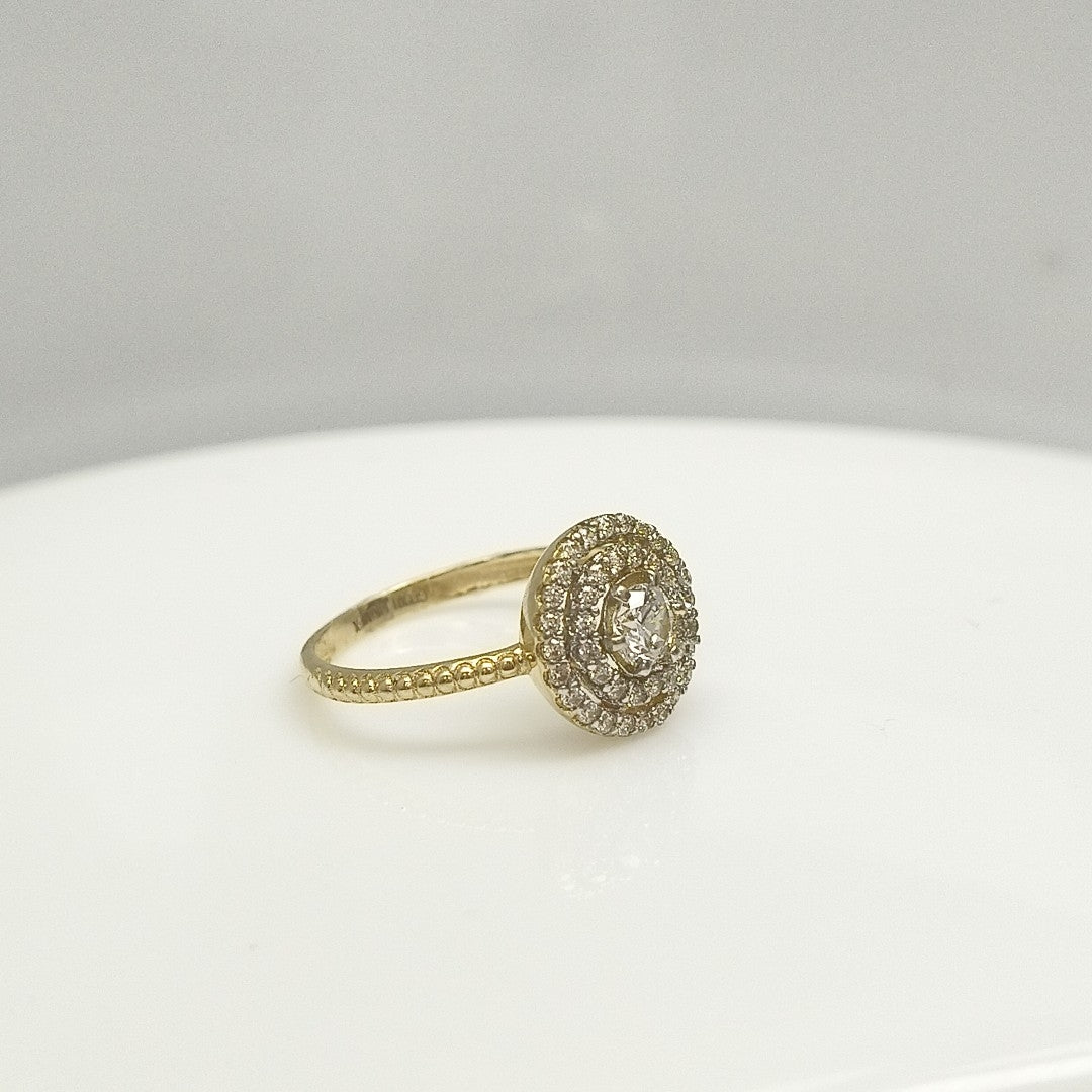 ANILLO ANILLITO C CIRCONIAS 14K 7 TALLA 1.8 GR (NUEVO)