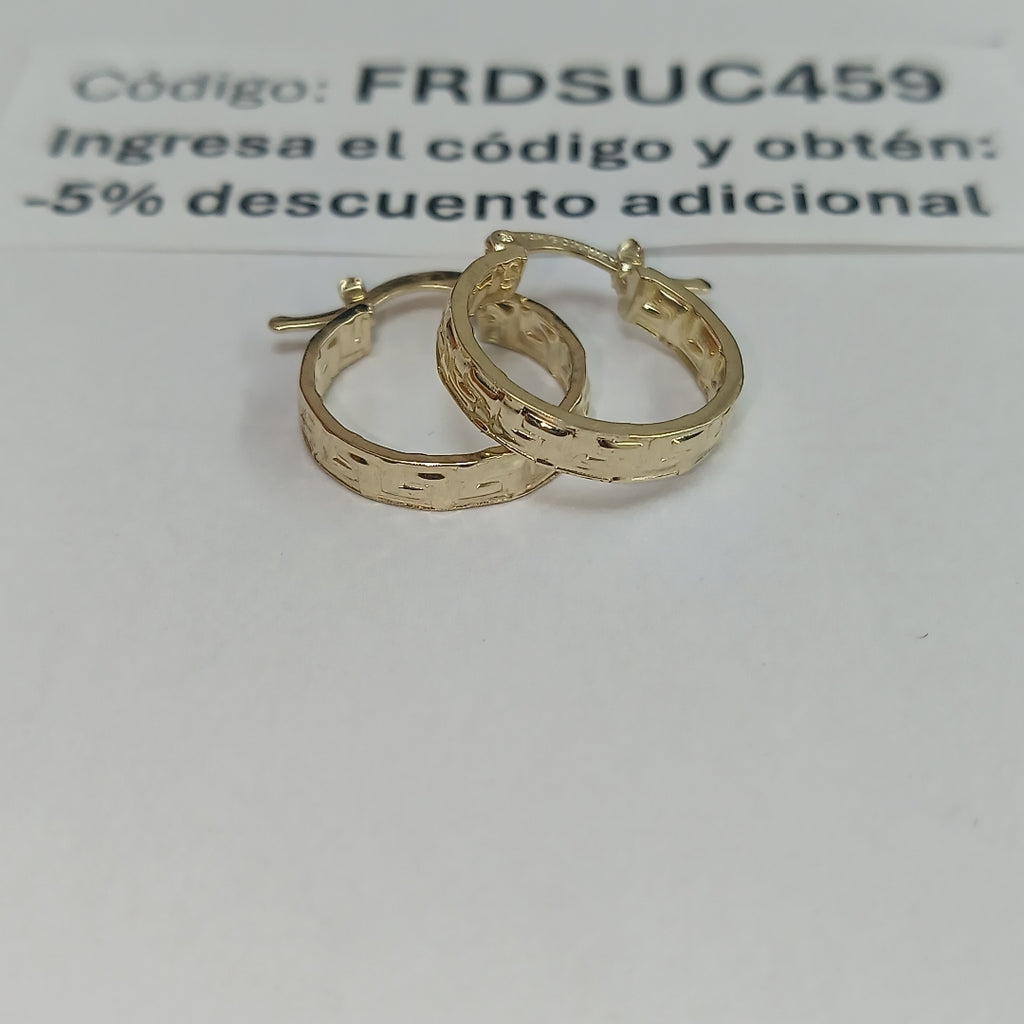 ARETES ARRACADAS FIG GRECAS 14K 1.8 GR (NUEVO)
