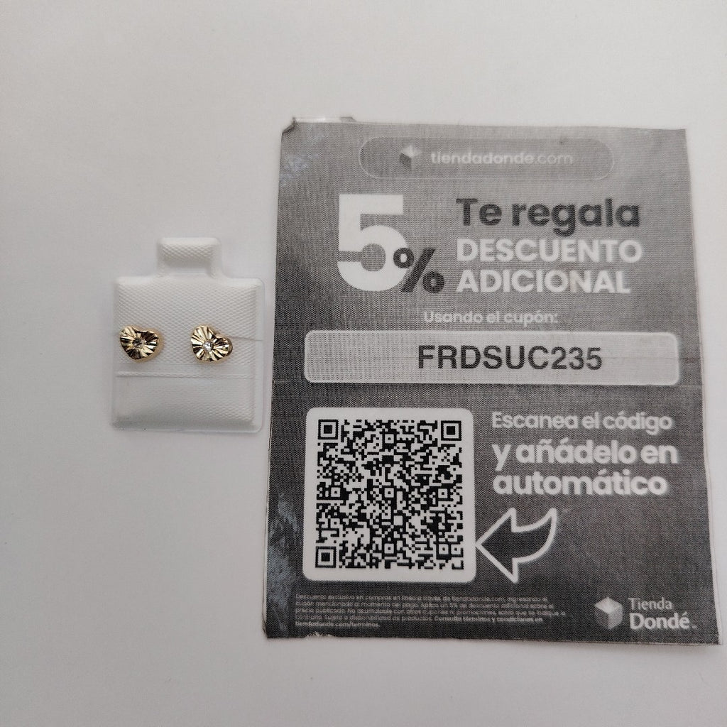 BROQUELES BROQUEL FIG CORAZON C CIRCONIA 14K 0.2603 GR (NUEVO)