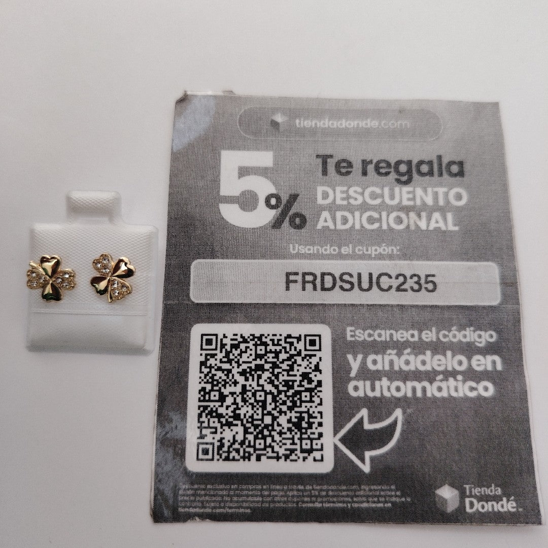 BROQUELES BROQUEL FIG TREBOL 14K 0.2851 GR (NUEVO)