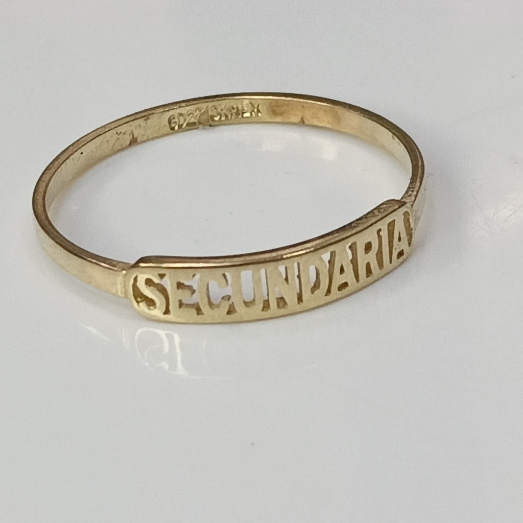 ANILLO DE GRADUACIÓN ORO 10 K 1 GRMS (SEMINUEVO)