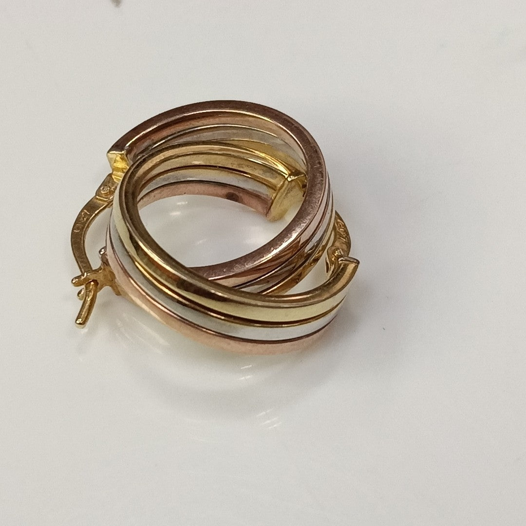 ARETES PAR ORO, ORO COMBINADO 10 K 2.4 GRMS (SEMINUEVO)