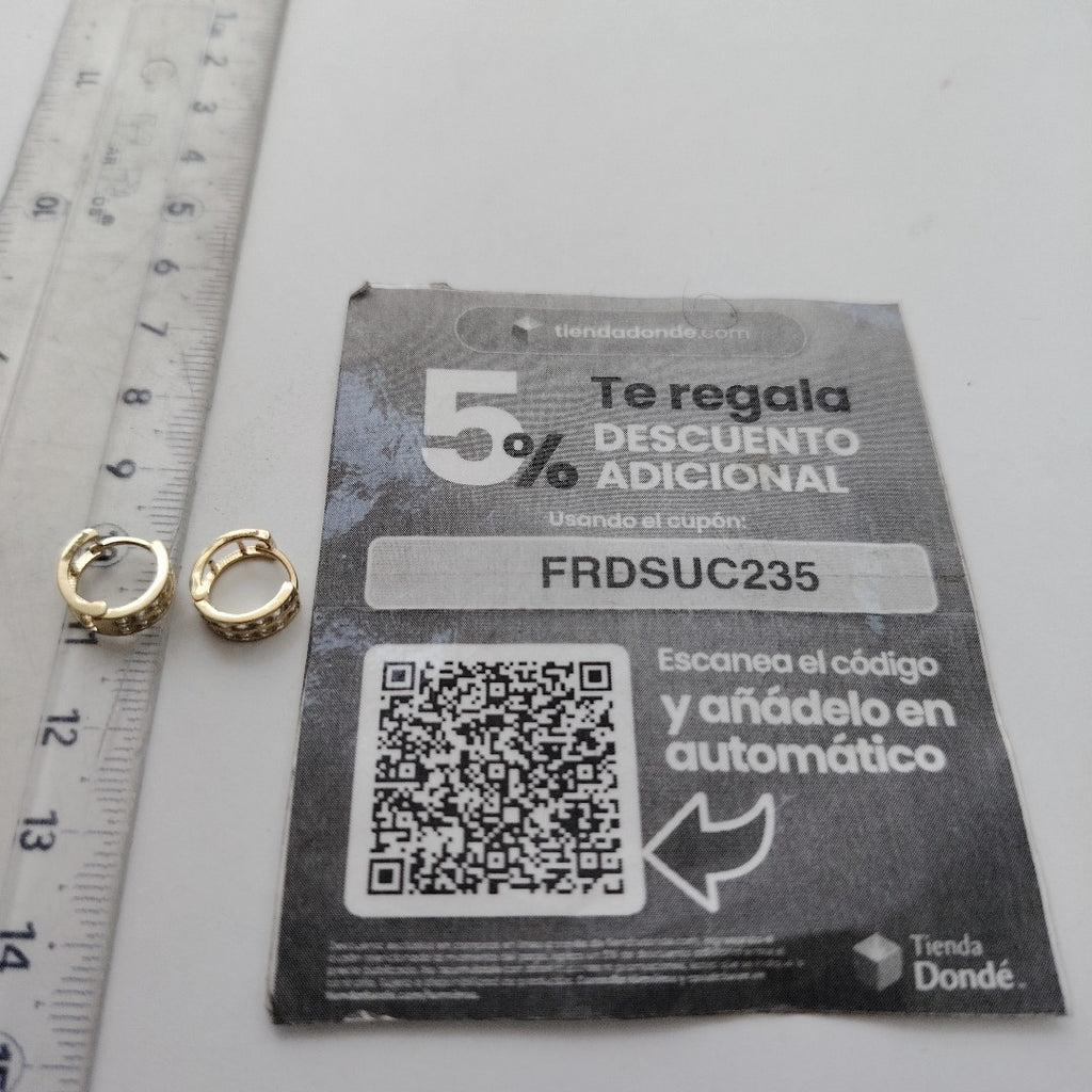 ARETES HUGGIES C CIRCONIAS 14K 1.7 GR (NUEVO)