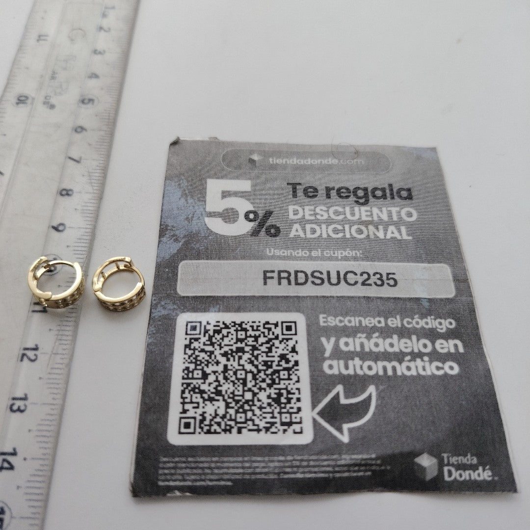 ARETES HUGGIES C CIRCONIAS 14K 1.7 GR (NUEVO)