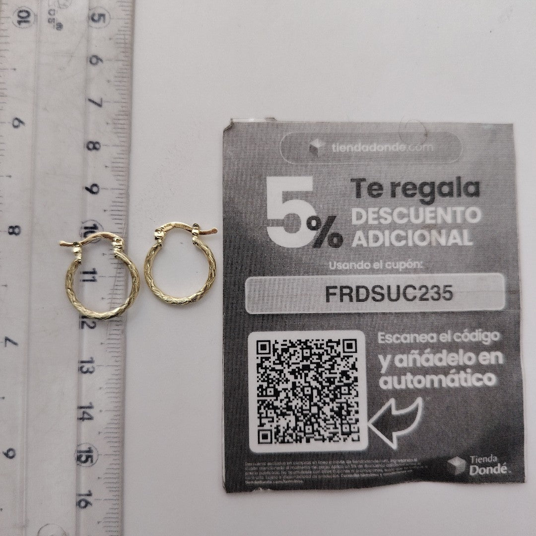 ARETES ARRACADAS TRENZADAS 14K 18 1.6 GR (NUEVO)