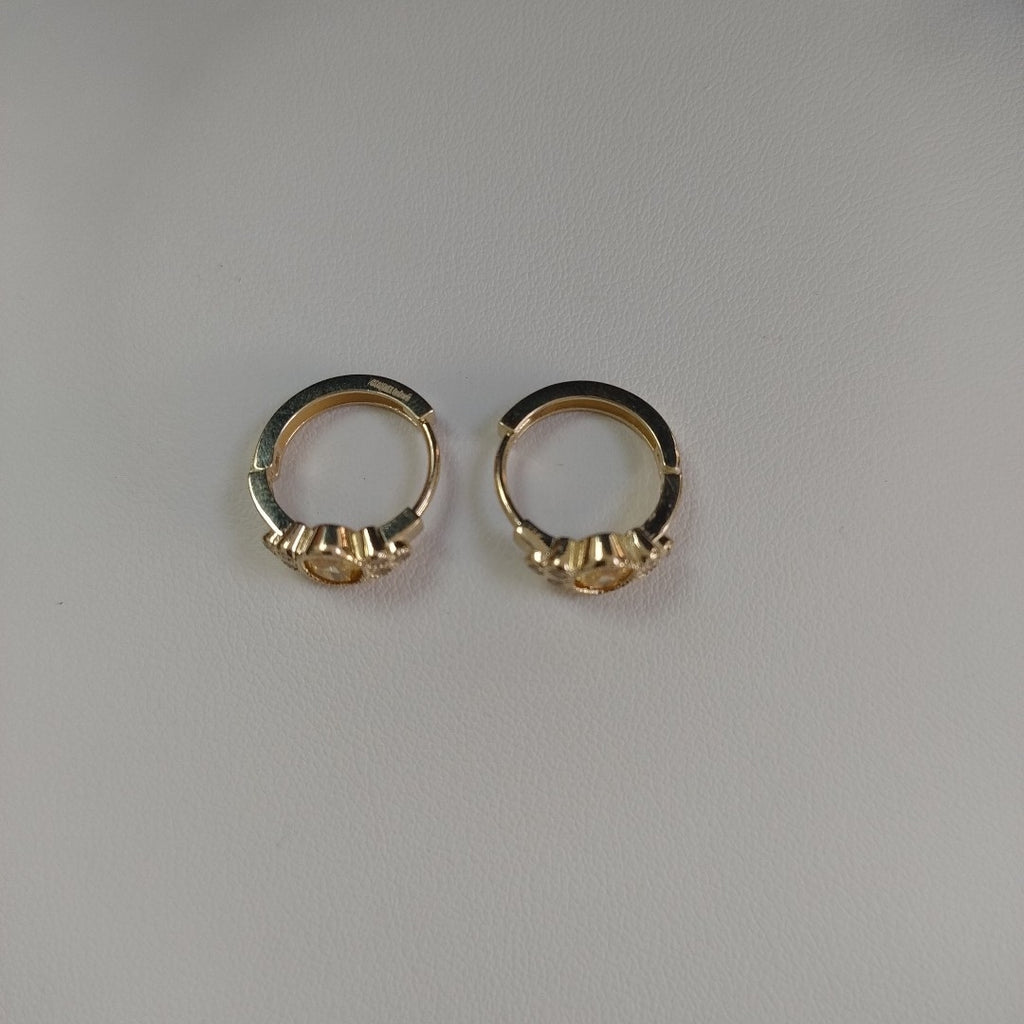 ARETES ARRACADAS CON CIRCONIAS Y PDRAS COL 14K 3.3 GR (NUEVO)