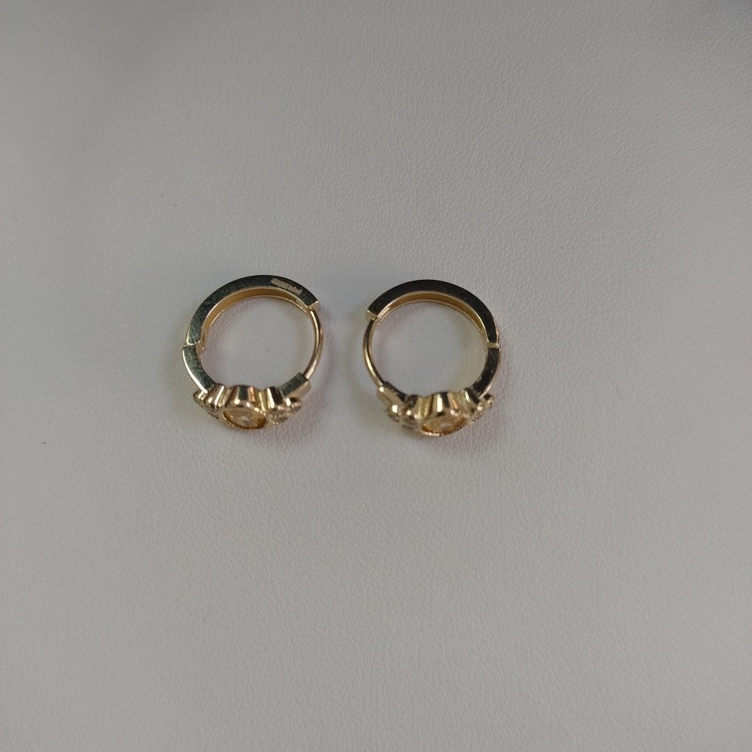 ARETES ARRACADAS CON CIRCONIAS Y PDRAS COL 14K 3.3 GR (NUEVO)