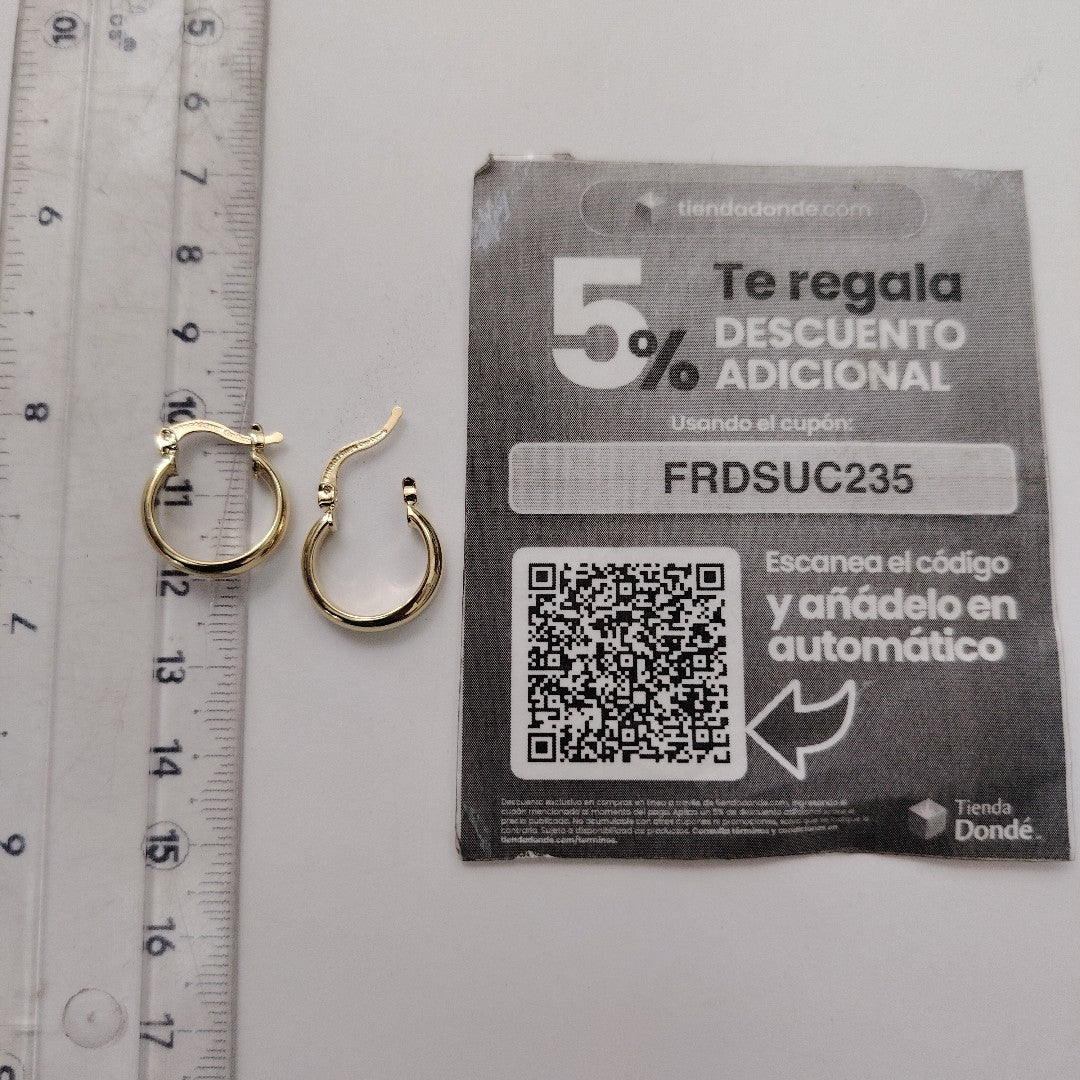 ARETES ARRACADA LISA 14K 1.7 GR (NUEVO)
