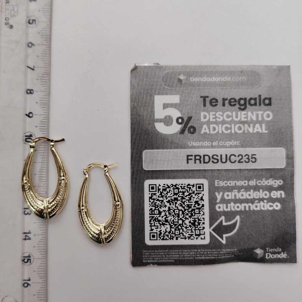 ARETES ARRACADAS ESTRIADAS 14K 2.7 GR (NUEVO)