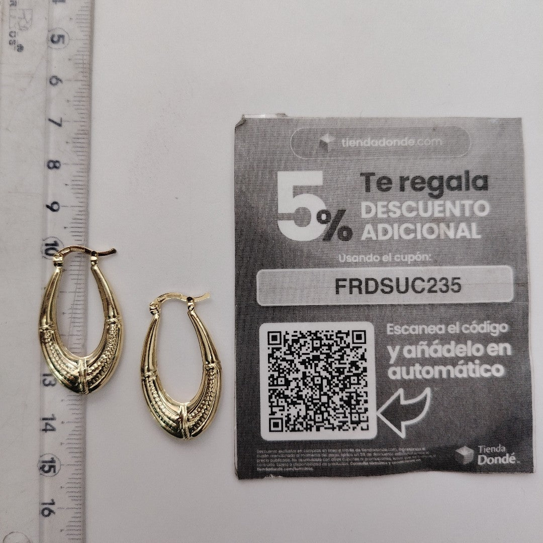 ARETES ARRACADAS ESTRIADAS 14K 2.7 GR (NUEVO)