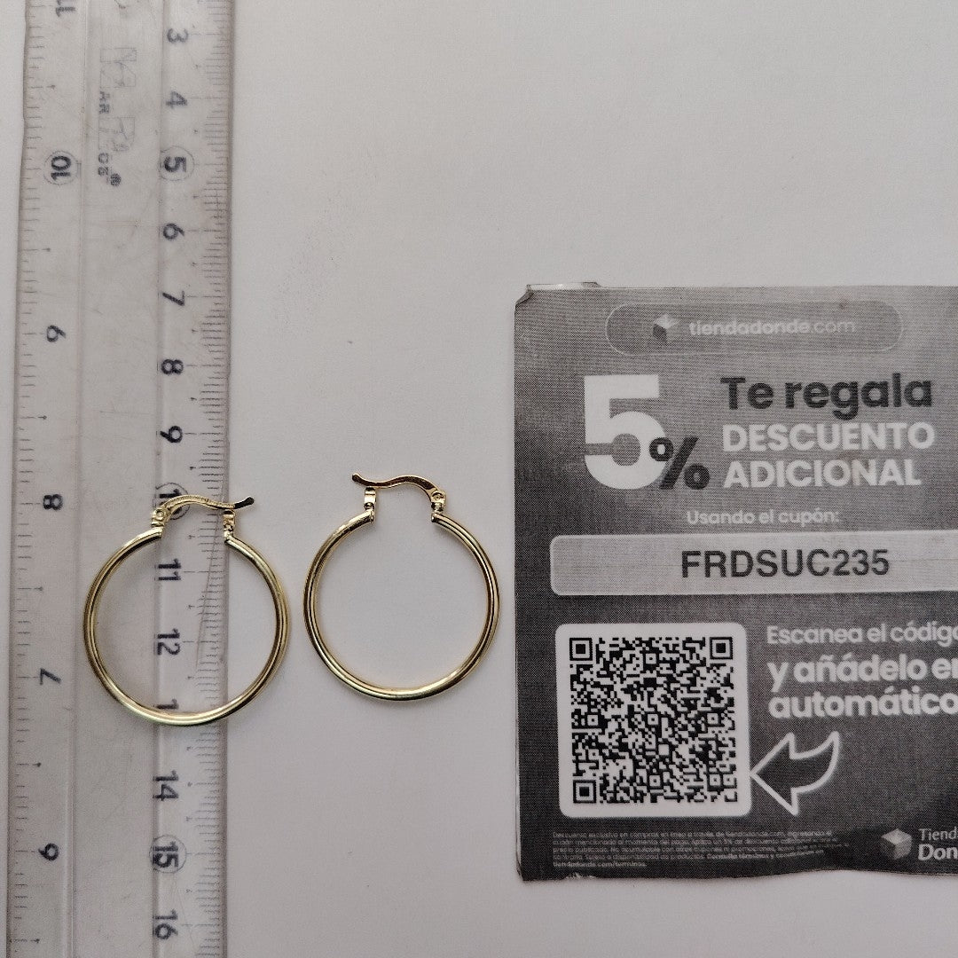 ARETES TEJIDO ARRACADAS LISAS 14K 1.5 GR (NUEVO)