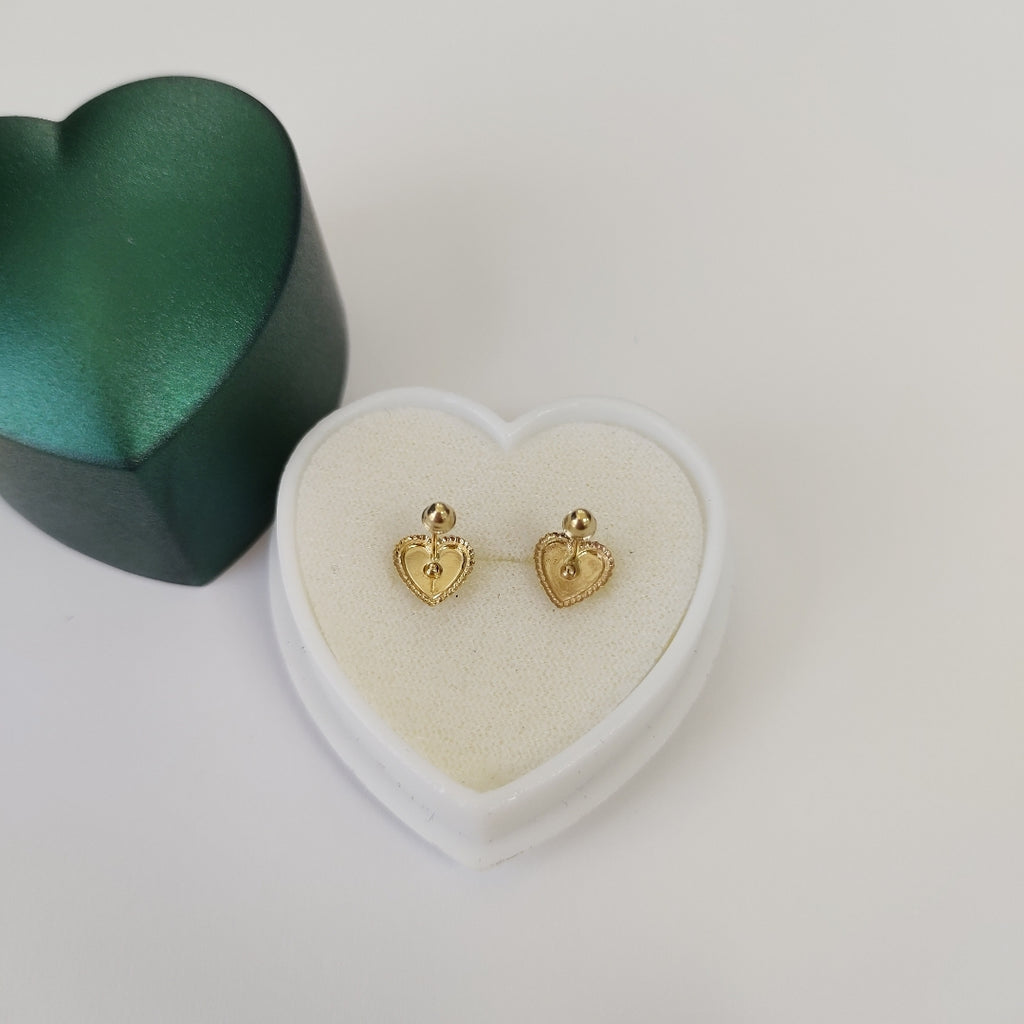 BROQUELES BROQUEL FIG CORAZON C CIRCONIA 14K 0.2614 GR (NUEVO)