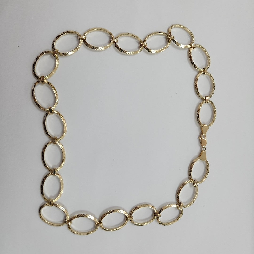 CADENA GARGANTILLA AROS OVALADOS 14K 55 CM 10.9 GR (NUEVO)