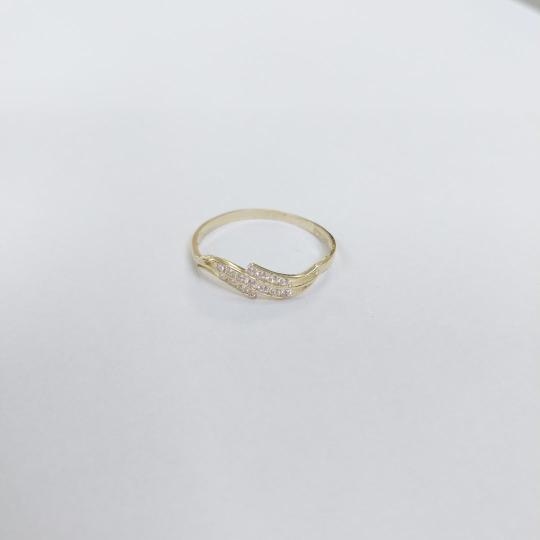 ANILLOS CON CIRCONIAS 14K TALLA 7 0.8 GR (NUEVO)