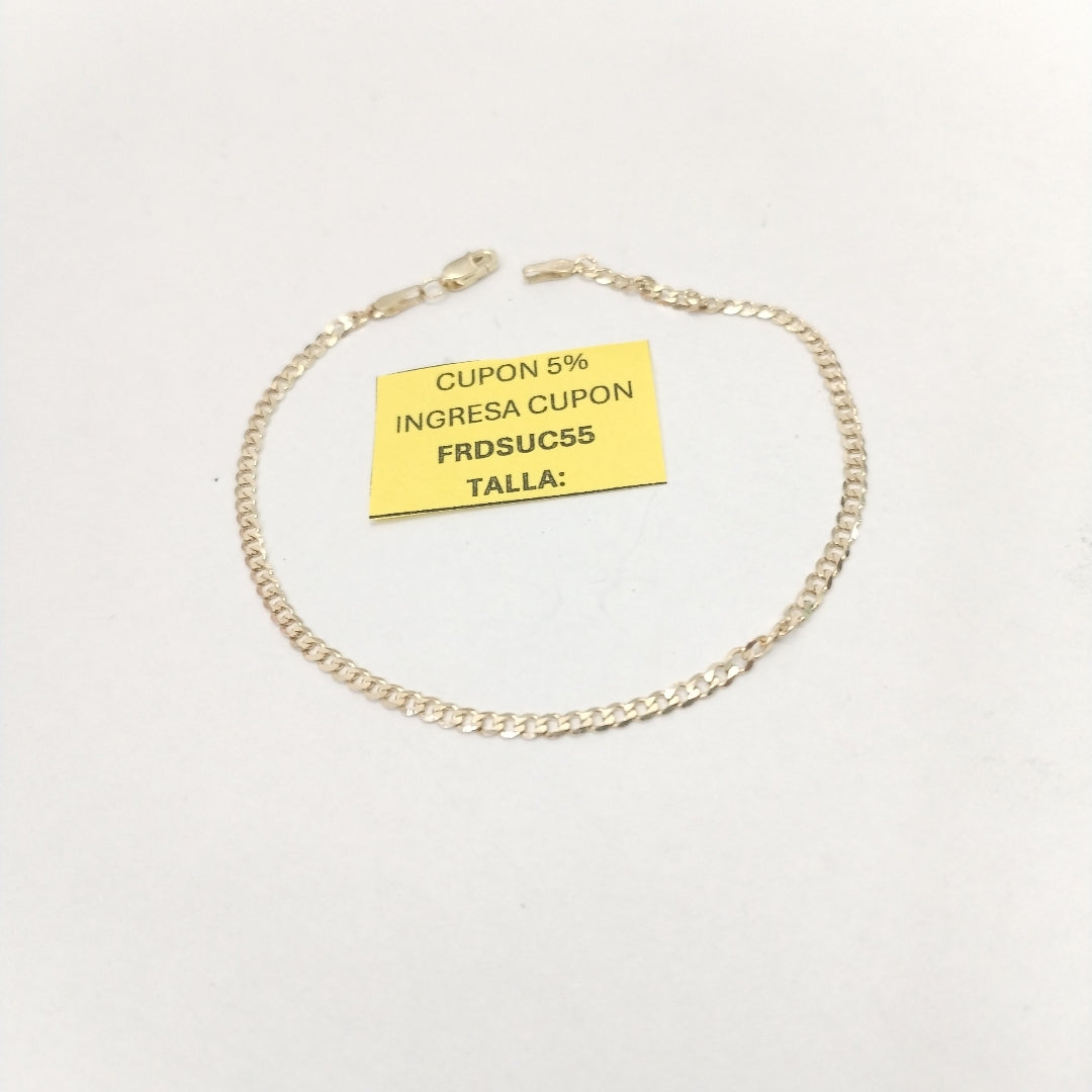 PULSERA TEJIDO BARBADA 14K 21 CM 2.3 GR (NUEVO)