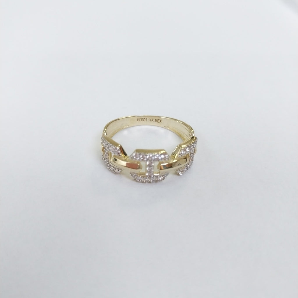 ANILLO ANILLITO C CIRCONIAS 14K 8 TALLA 2.8 GR (NUEVO)