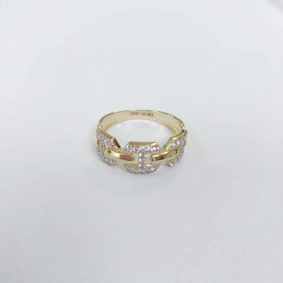 ANILLO ANILLITO C CIRCONIAS 14K 8 TALLA 2.8 GR (NUEVO)