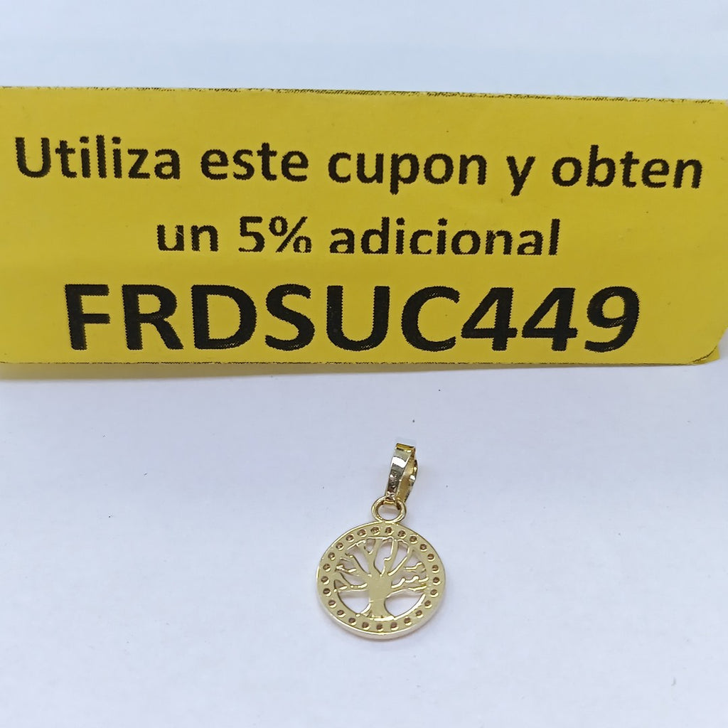 DIJE ARBOL CON CIRCONIAS 10K 0.7 GR (NUEVO)