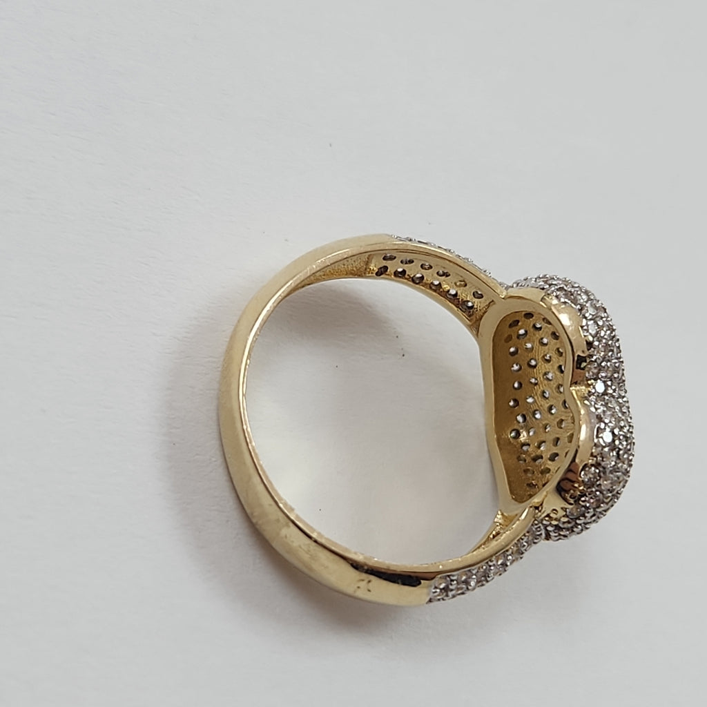 ANILLO ANILLITO CORAZON C CIRCONIAS 14K 7 TALLA 4.8 GR (NUEVO)