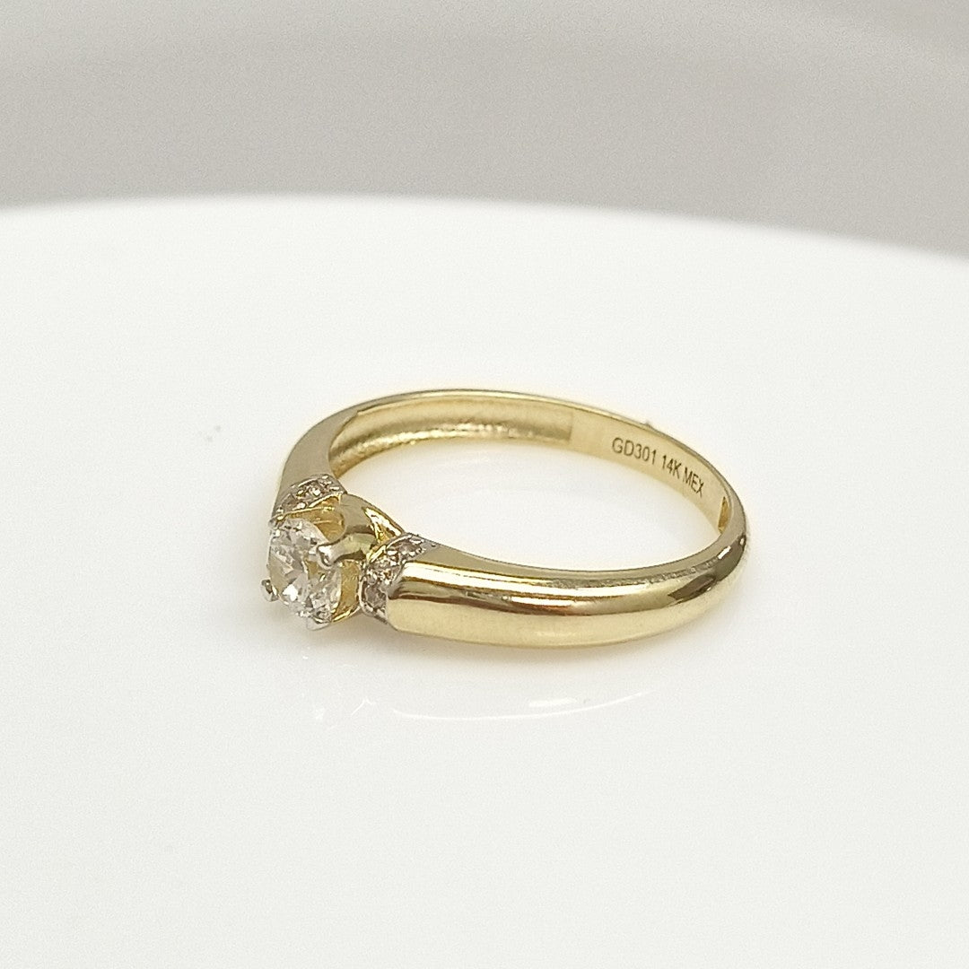 ANILLO ANILLITO C CIRCONIAS 14K 7 TALLA 2.3 GR (NUEVO)