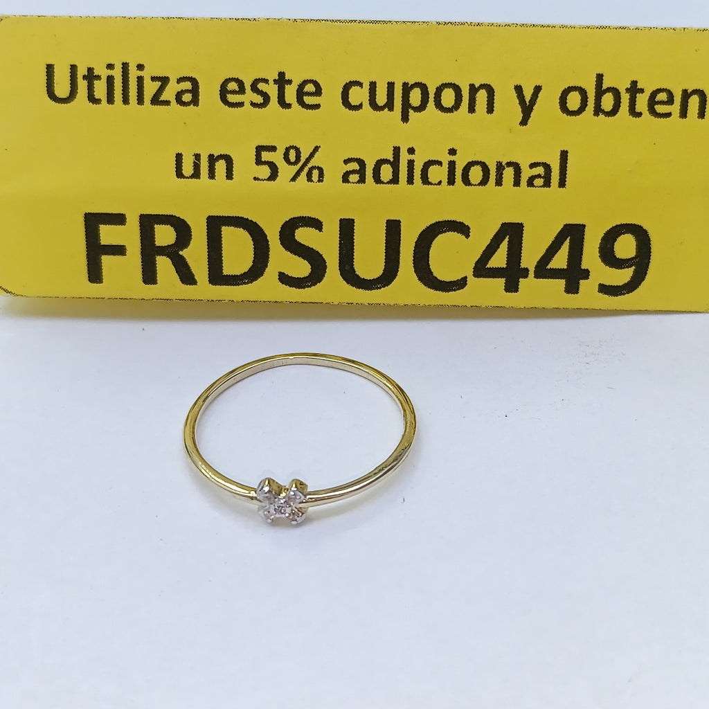 ANILLO ANILLITO C CIRCONIAS 14K 8 TALLA 1 GR (NUEVO)