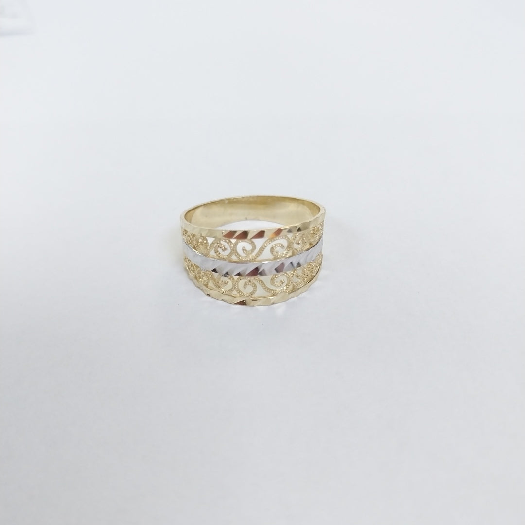 ANILLOS TIPO FILIGRANA COMBINADO 14K TALLA 8 2.7 GR (NUEVO)