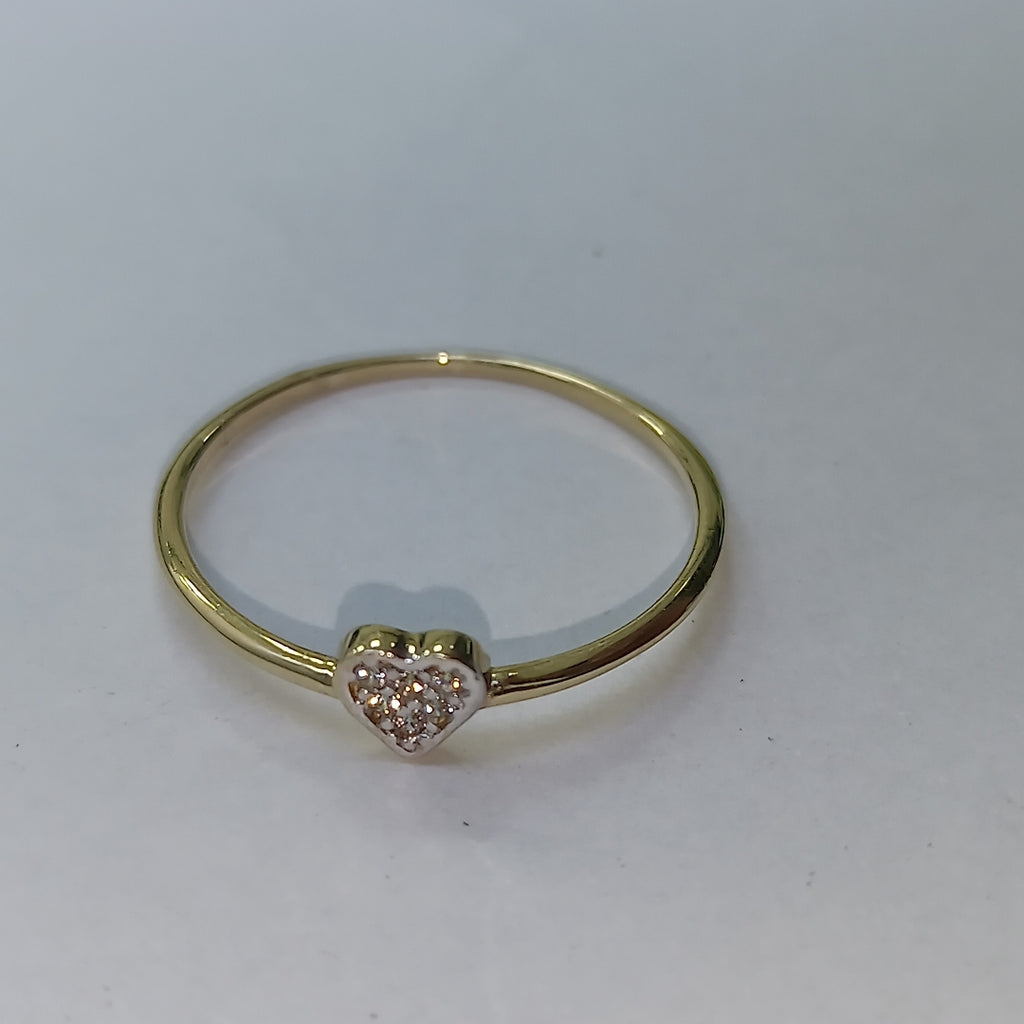 ANILLO ANILLITO CORAZON C CIRCONIA 14K 8 TALLA 0.8 GR (NUEVO)