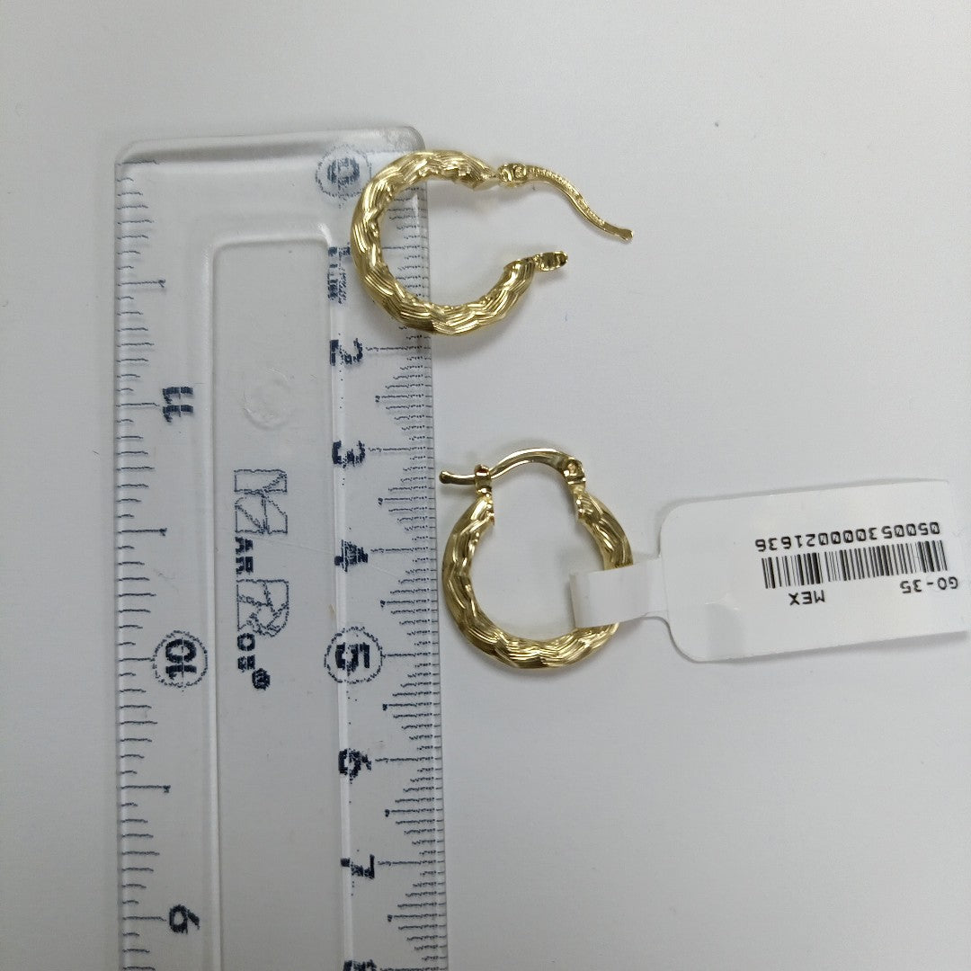 ARETES TEJIDO ARRACADAS ASTRIADAS 14K 2.1 GR (NUEVO)