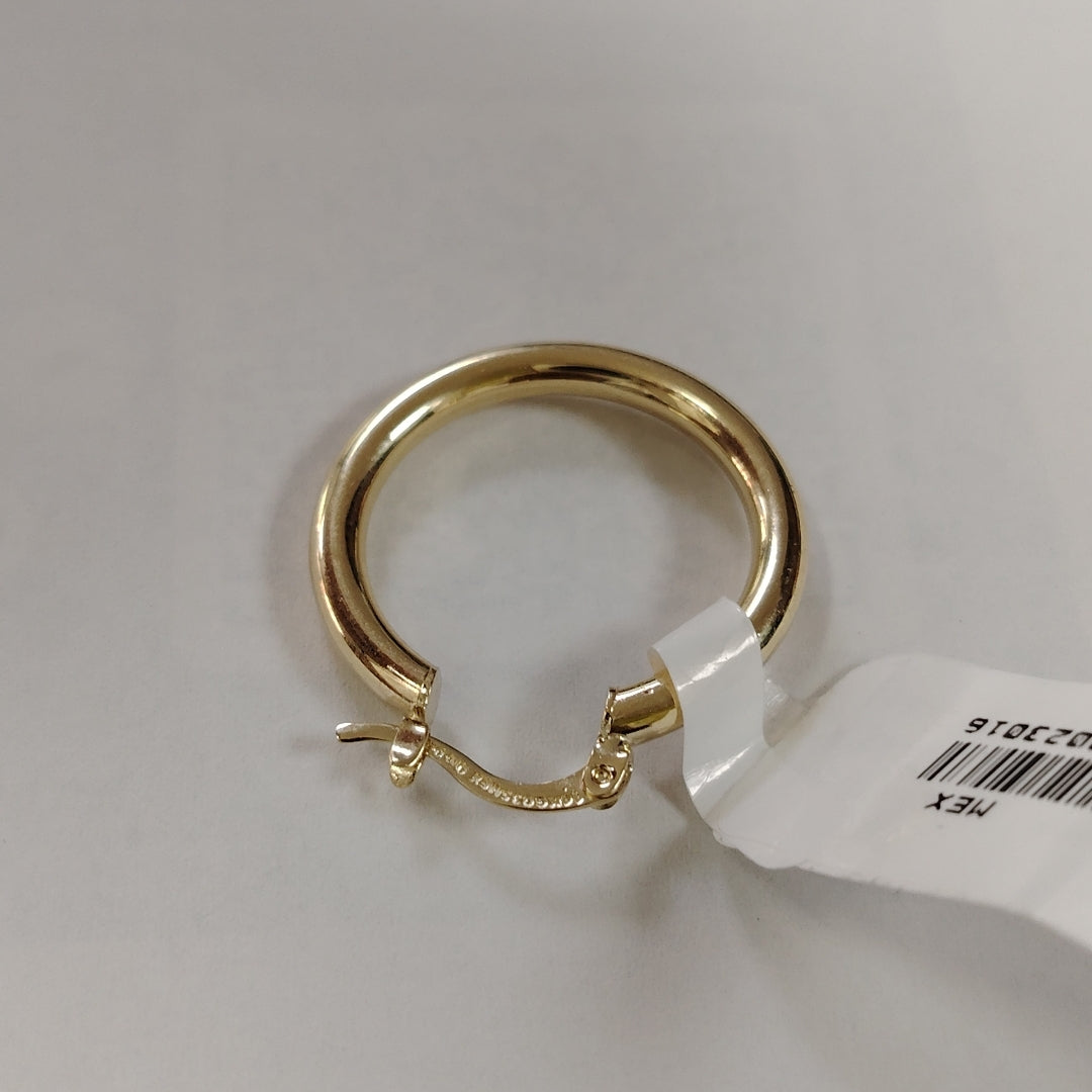 ARETES TEJIDO ARRACADAS LISAS HUECAS 14K 2.1 GR (NUEVO)