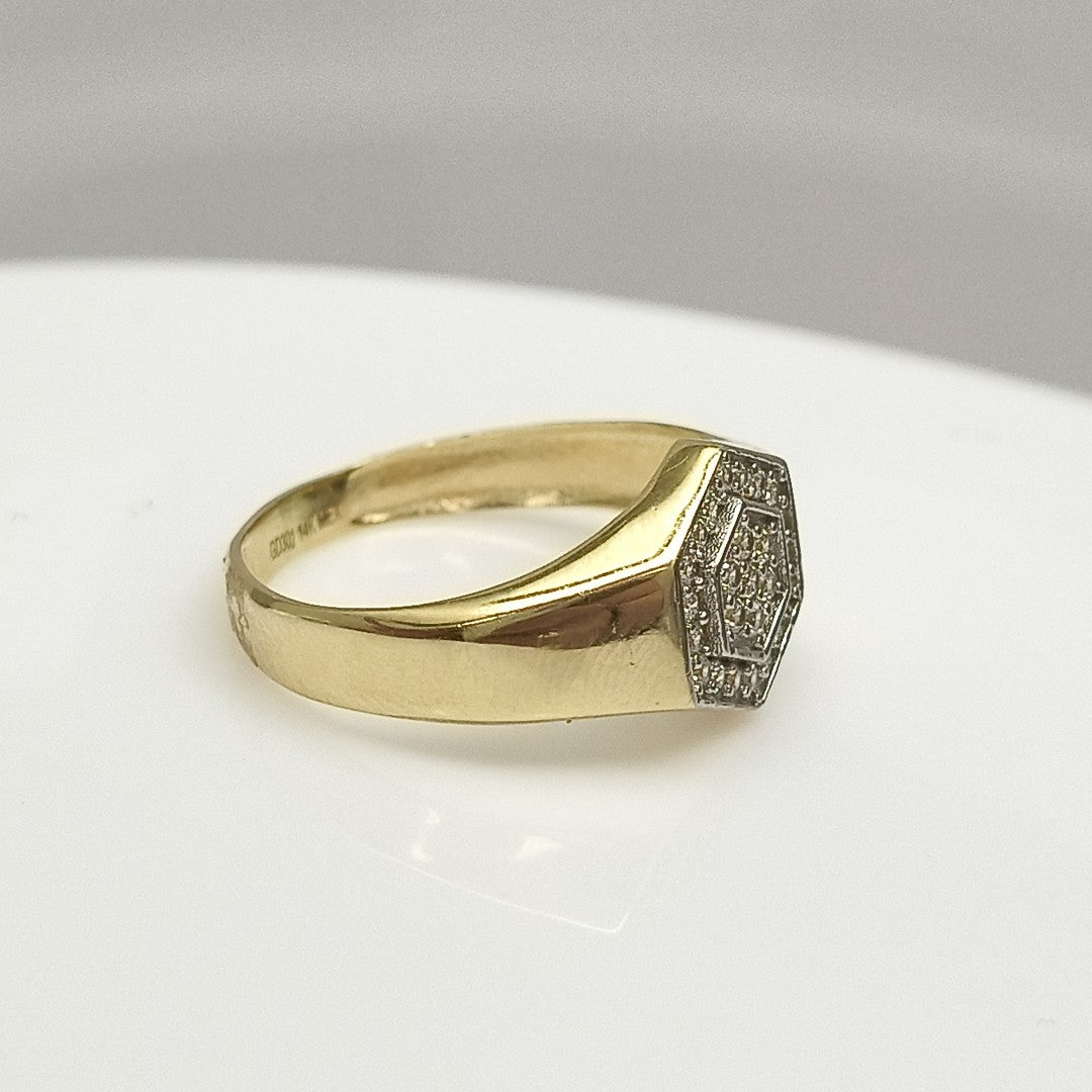ANILLO C CIRCONIAS 14K 9 TALLA 3.4 GR (NUEVO)