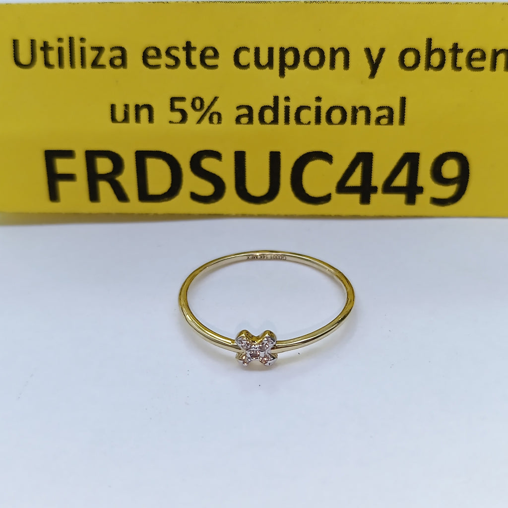 ANILLO ANILLITO C CIRCONIAS 14K 8 TALLA 1 GR (NUEVO)