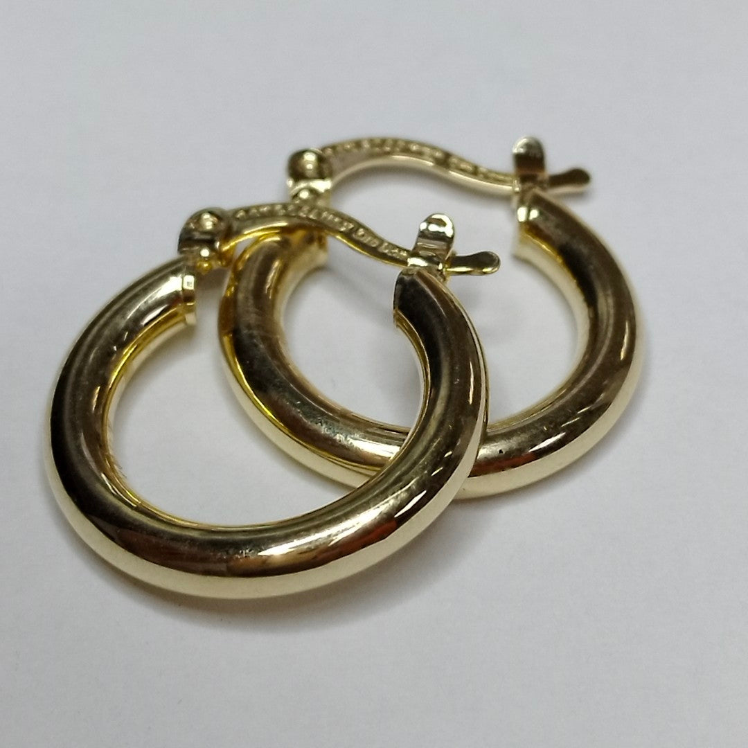 ARETES TEJIDO ARRACADAS LISAS 14K 1.7 GR (NUEVO)