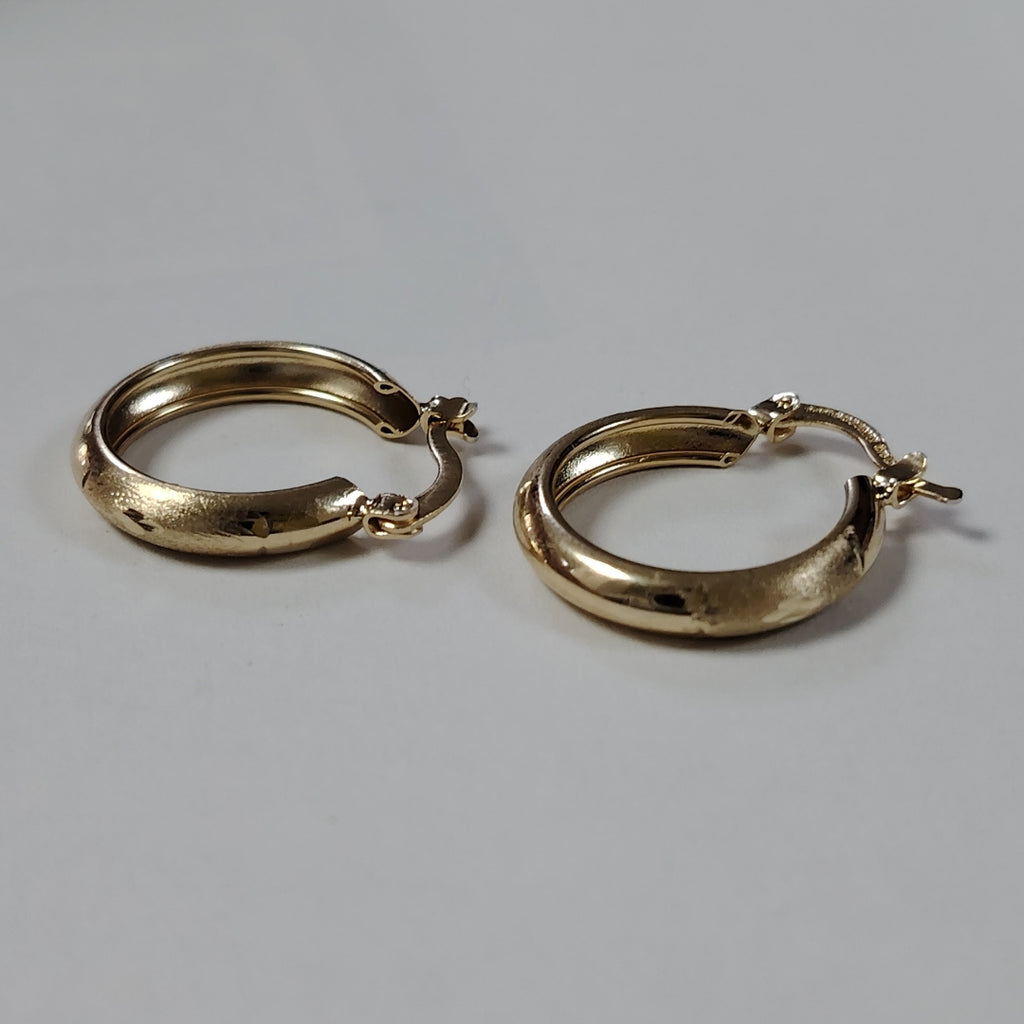ARETES TEJIDO ARRACADA SATINADA 14K 2.5 GR (NUEVO)