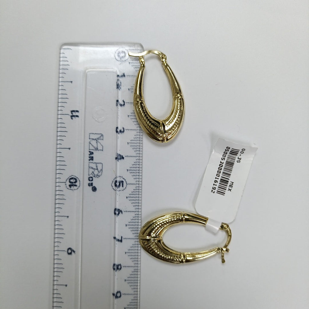 ARETES ARRACADAS ESTRIADAS 14K 2.7 GR (NUEVO)