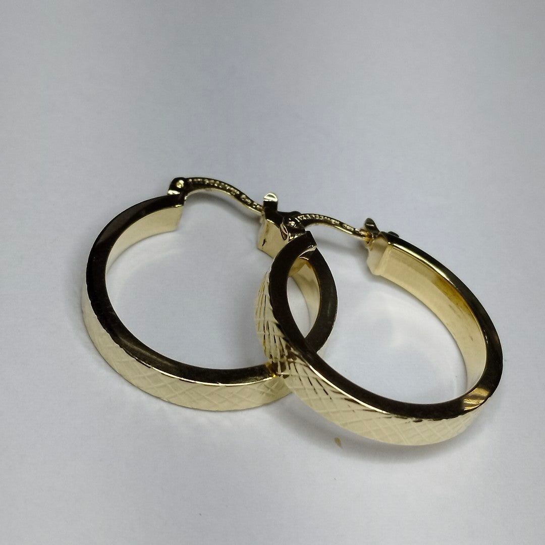 ARETES TEJIDO ARRACADAS FACETADAS 14K 2.9 GR (NUEVO)