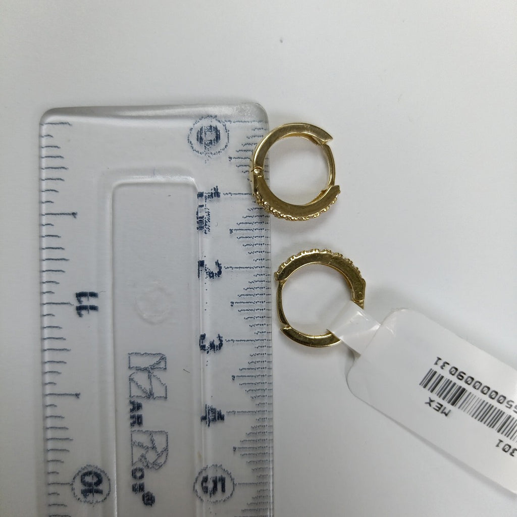 ARETES HUGGIES C CIRCONIA 14K 1.8 GR (NUEVO)