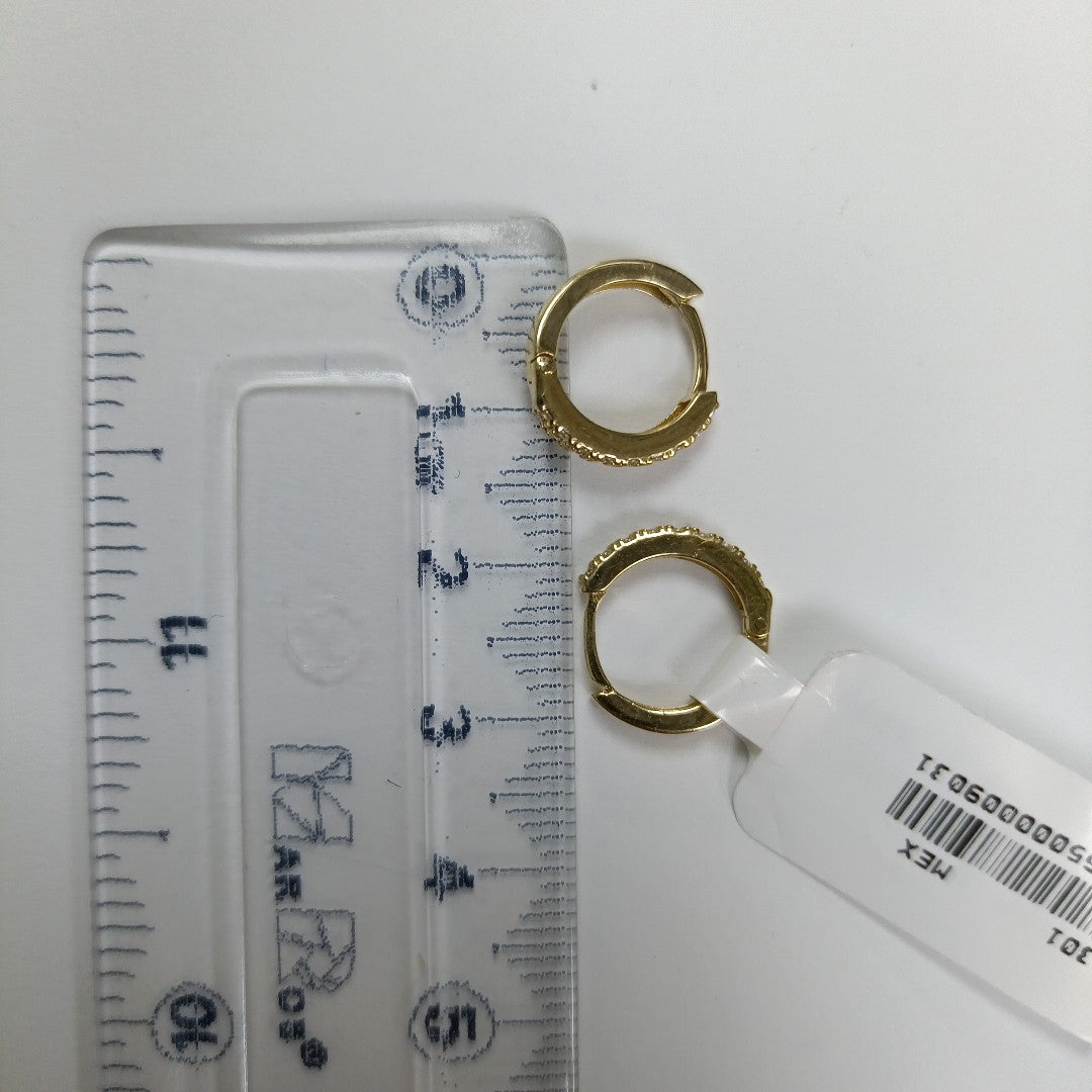 ARETES HUGGIES C CIRCONIA 14K 1.8 GR (NUEVO)