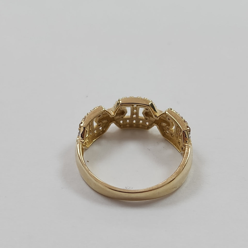 ANILLO ANILLITO C CIRCONIAS 14K 8 TALLA 2.9 GR (NUEVO)