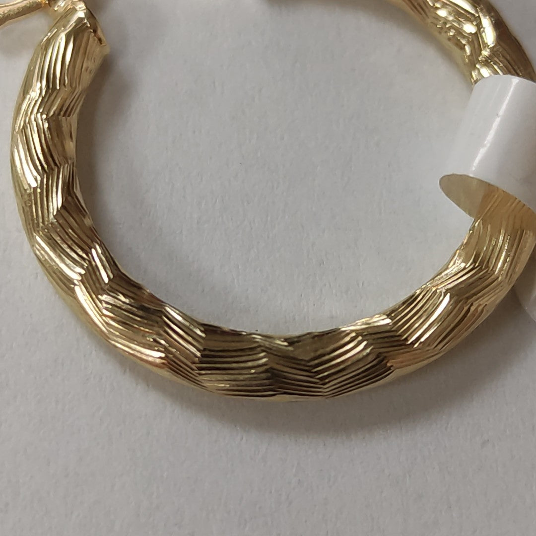 ARETES TEJIDO ARRACADA LABRADA 14K 2.7 GR (NUEVO)