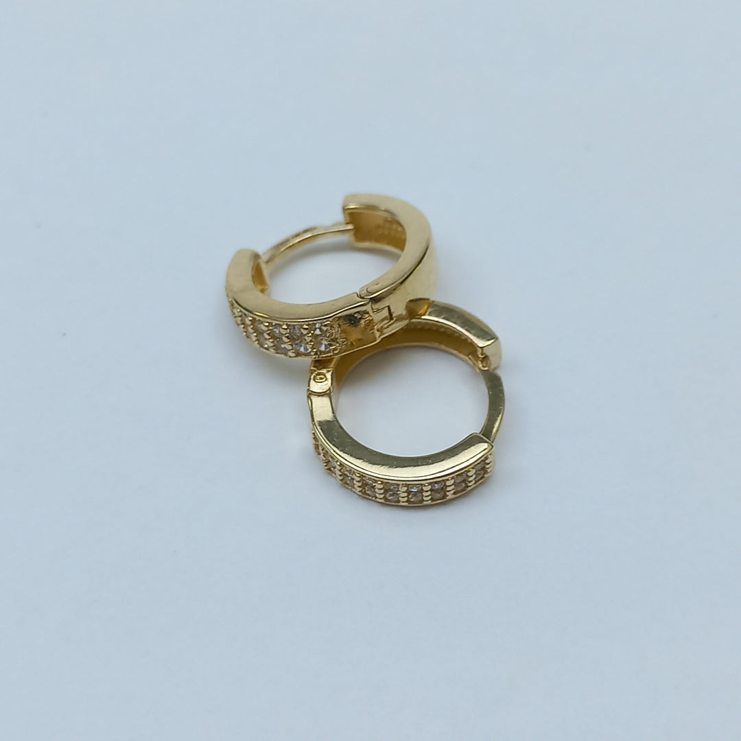 ARETES HUGGIES C CIRCONIAS 14K 2.2 GR (NUEVO)